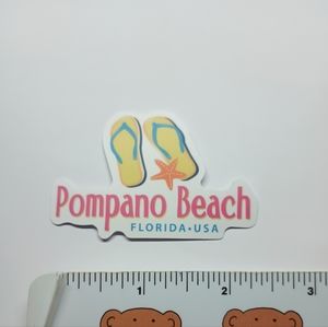 10/$10 Florida Pompano Beach Coastal Palm Tree Phone Bottle Laptop Decal Sticker